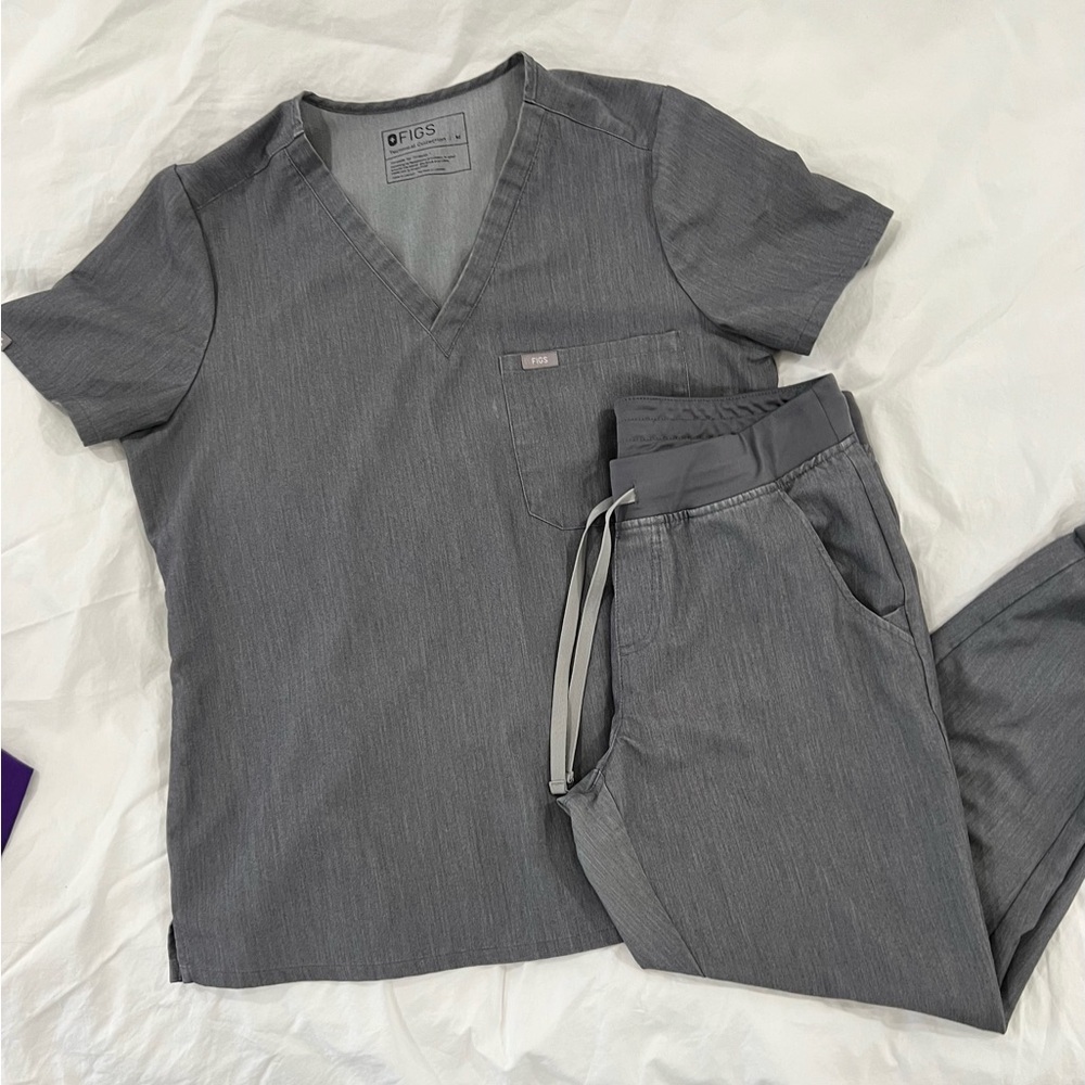 Figs Grey Scrub Set- Graphite